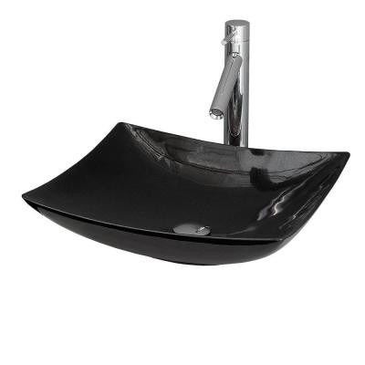 Arista Vessel Vanity Sink in Black Granite