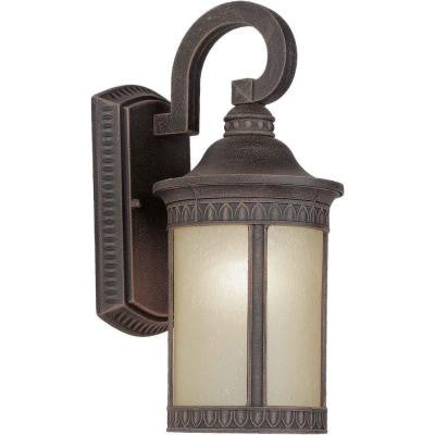 Burton Wall Mount 1-Light Outdoor Painted Rust Halogen Light