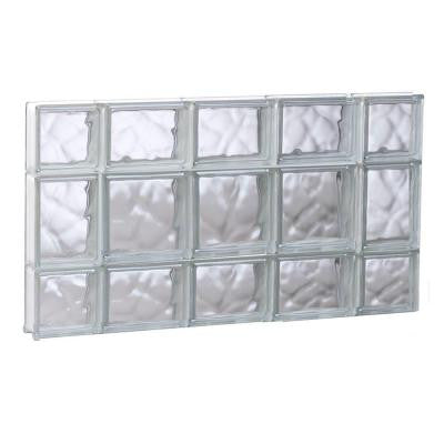 34.75 in. x 19.25 in. x 3.125 in. Non-Vented Wave Pattern Glass Block Window