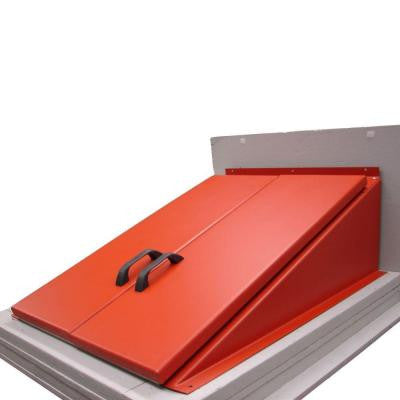53 in. Primed Red Steel Cellar Door