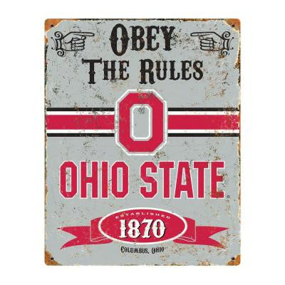 14.5 in. H x 11.5 in. W Heavy Duty Steel Ohio State Buckeyes Embossed Metal Sign Wall Art