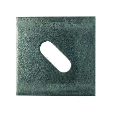 ZMAX 3 in. x 3 in. Galvanized Slotted Bearing Plate with 1/2 in. Dia. Bolt