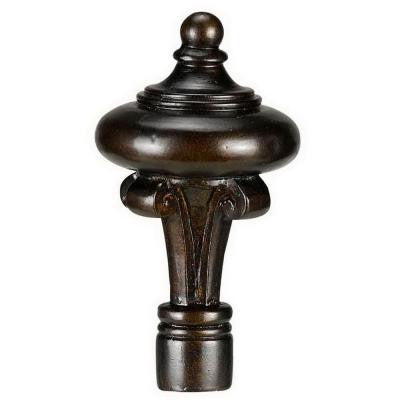 3.88 in. Brown Ball and Spire Resin Lamp Finial