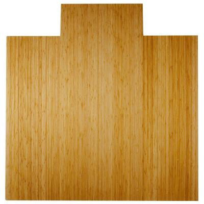 Deluxe Natural Light Brown 55 in. x 57 in. Bamboo Roll-Up Office Chair Mat with Lip