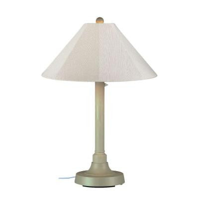 San Juan 34 in. Outdoor Bisque Table Lamp with Canvas Linen Shade