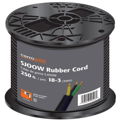 250 ft. 18 -Gauge 3 Conductor Portable Power SJOOW Cord