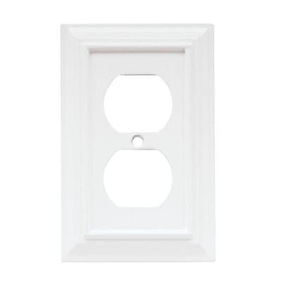 Wood Architectural 1 Duplex Outlet Plate - White