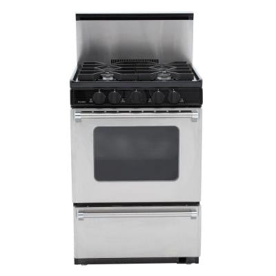 ProSeries 24 in. 2.97 cu. ft. Battery Spark Ignition Gas Range in Stainless Steel