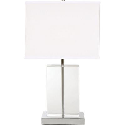 Century 28 in. Chrome and Crystal Table Lamp