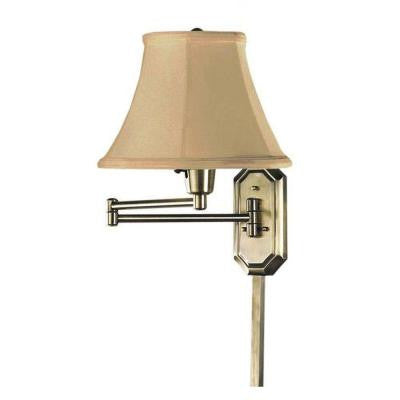 1-Light Antique-Brass Swing-Arm Lamp