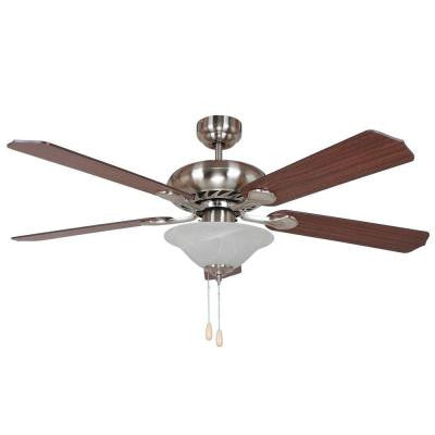 Whitney 52 in. Satin Nickel Ceiling Fan with 1-Light