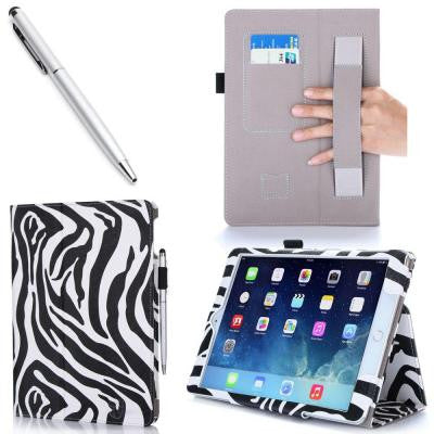 1 Fold Lather Case for iPad Air 2 - Zebra