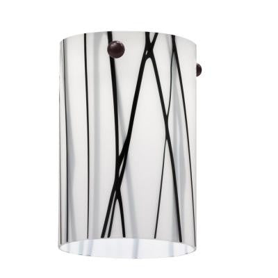 White Drizzle Short Cylinder Shade LED Mini Pendant