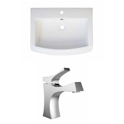 24 in. W x 18 in. D Ceramic Vanity Top Set with Basin in White with Single Hole cUPC Faucet