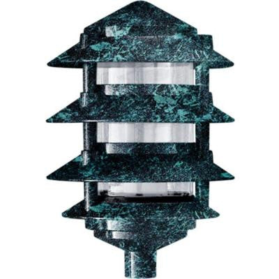 Corbin 1-Light Verde Green 4-Tier Outdoor Pagoda Pathway Light