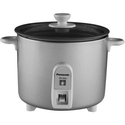 1.5-Cup Mini Rice Cooker with Glass Lid in Silver