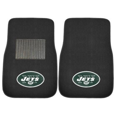 NFL New York Jets 2-Piece 17 in. x 25.5 in. Carpet Embroidered Car Mat