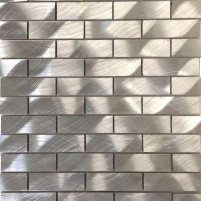 Urban Silver Aluminum Mosaic Tile - 3 in. x 6 in. Tile Sample