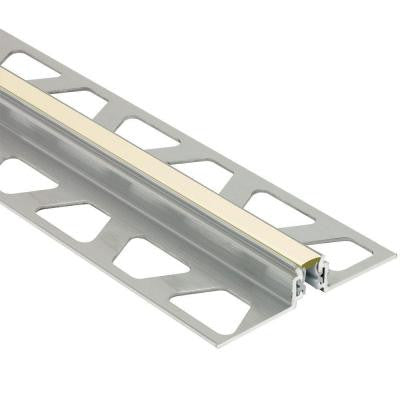 Dilex-AKWS Aluminum with Sand Pebble Insert 1/2 in. x 8 ft. 2-1/2 in. PVC and Metal Movement Joint Tile Edging Trim