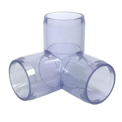 1/2 in. Furniture Grade PVC 3-Way Elbow in Clear