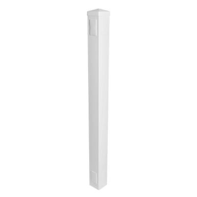 4 in. x 4 in. x 7 ft. Cheyenne White Vinyl Picket Fence Post EZ Pack