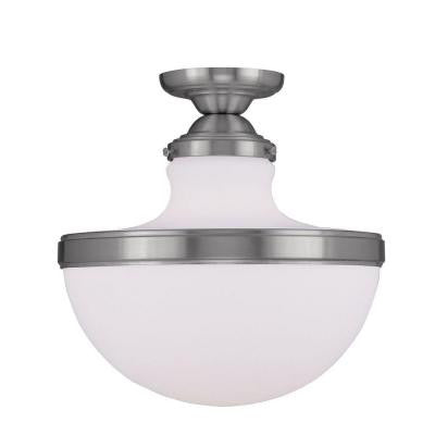 Providence 1-Light Ceiling Brushed Nickel Incandescent Semi-Flush Mount