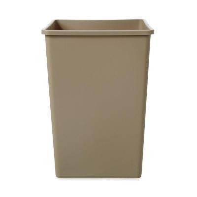 Untouchable 35 Gal. Beige Square Trash Can