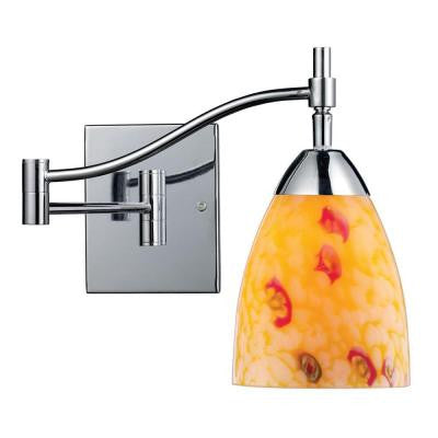 Celina 1-Light Polished Chrome Wall-Mount Swingarm Sconce
