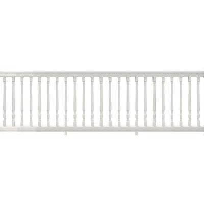 36 in. x 116 in. Vinyl Premier Rail with White Colonial Balusters