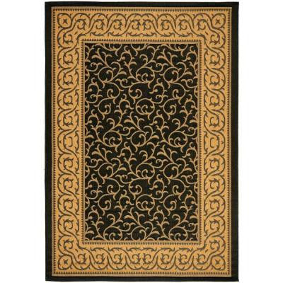 Courtyard Black/Natural 8 ft. x 11 ft. Indoor/Outdoor Area Rug