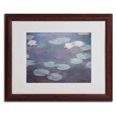 16 in. x 20 in. Pink Lilies 1897-1899 Matted Brown Framed Wall Art