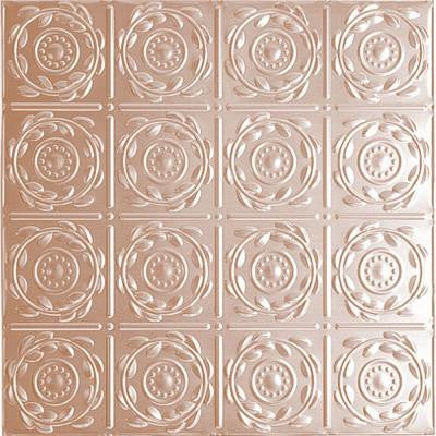 2 ft. x 2 ft. Lay-in Suspended Grid Tin Ceiling Tile in Satin Copper (24 sq. ft. / case)