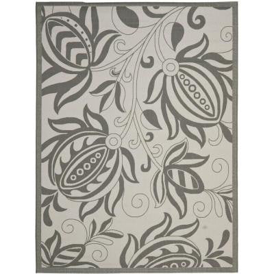 Courtyard Light Grey/Anthracite 8 ft. x 11 ft. Indoor/Outdoor Area Rug