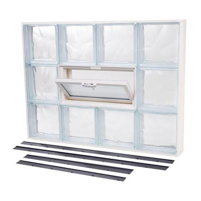 45.125 in. x 19.875 in. NailUp2 Vented Wave Pattern Glass Block Window