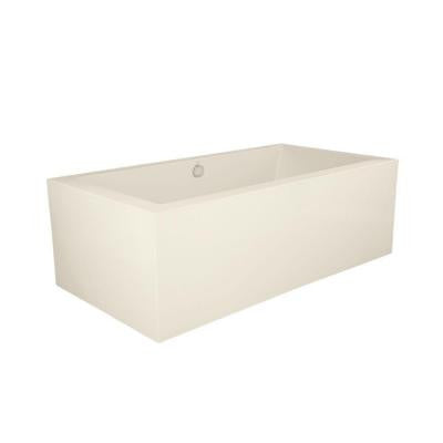 Dover Freestanding 6 ft. Acrylic Center Drain Rectangular Bathtub in Biscuit