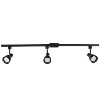 Step Baffle 3-Light Black LED Track Lighting