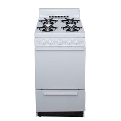20 in. 2.42 cu. ft. Freestanding Battery Spark Ignition Gas Range in White