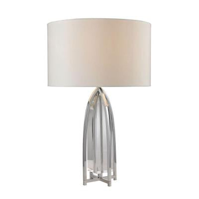 Wheeler 27 in. Chrome and Clear Table Lamp with Shade