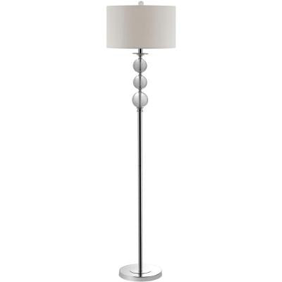 Pippa 62 in. Clear/Black Glass Globe Floor Lamp