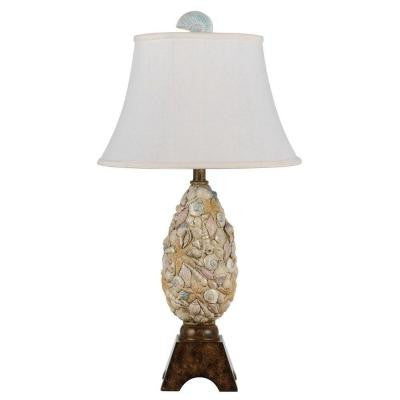30 in. Pearl White Coastal Table Lamp