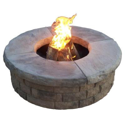 22 in. Wood Burning Dark Buff Fire Pit Kit