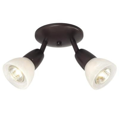 Negron 2-Light Old Bronze Track Head Spotlight with Directional Heads