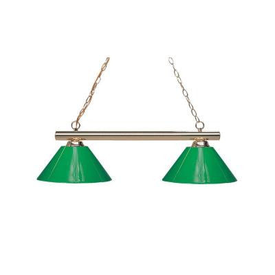 Lawrence 2-Light Polished Brass Incandescent Ceiling Island Light