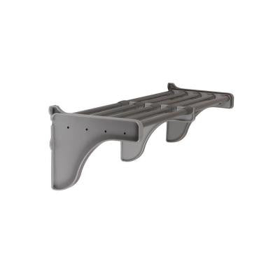 41 in. - 74 in. Large Shelf in Silver with 2 End Brackets (for mounting to back wall - no side walls needed)