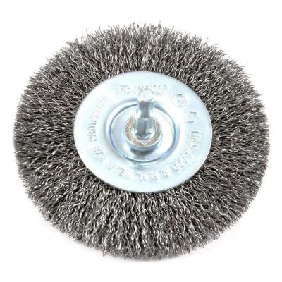 4 in. x 1/4 in. Hex Shank Coarse Crimped Wire Wheel Brush