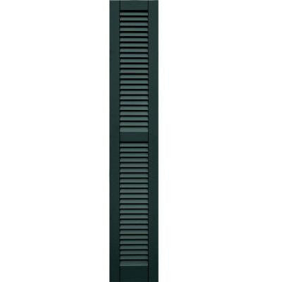 Wood Composite 12 in. x 69 in. Louvered Shutters Pair #638 Evergreen
