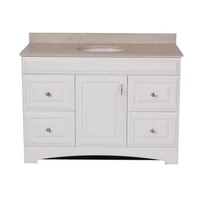 Providence 48 in. Vanity in White with Colorpoint Vanity Top in Maui