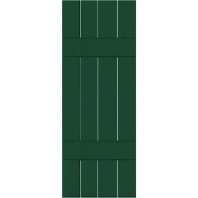 15 in. x 67 in. Exterior Real Wood Sapele Mahogany Board and Batten Shutters Pair Chrome Green