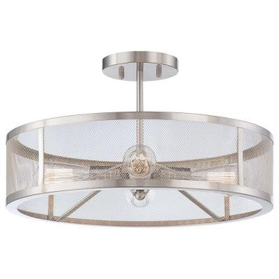 Downtown Edison 4-Light Brushed Nickel Semi-Flush Mount Light
