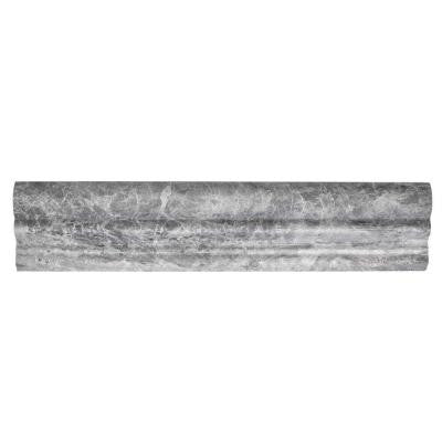 Tundra Grey Crown 2.625 in. x 12 in. Marble Tile